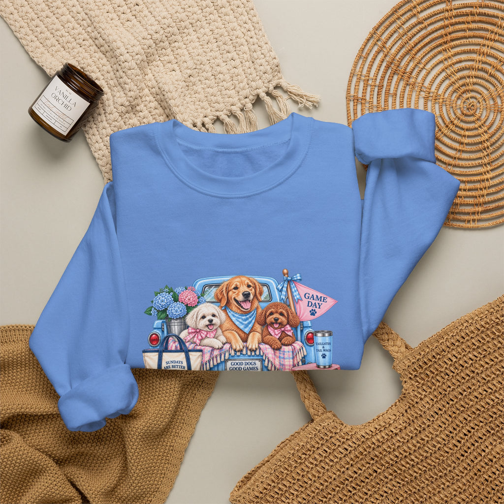 Dog Trio Football Crewneck Sweatshirt
