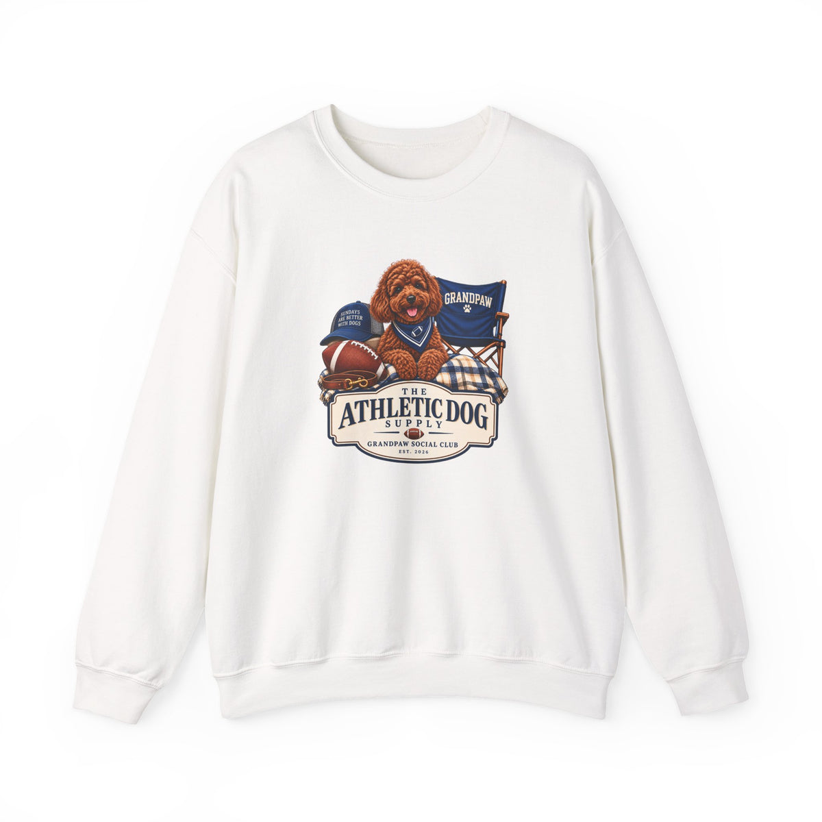 Dog Grandpa Football Crewneck Sweatshirt