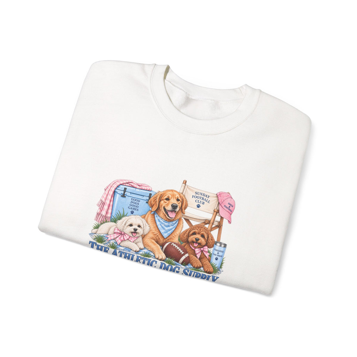 Dog Trio Football Crewneck Sweatshirt