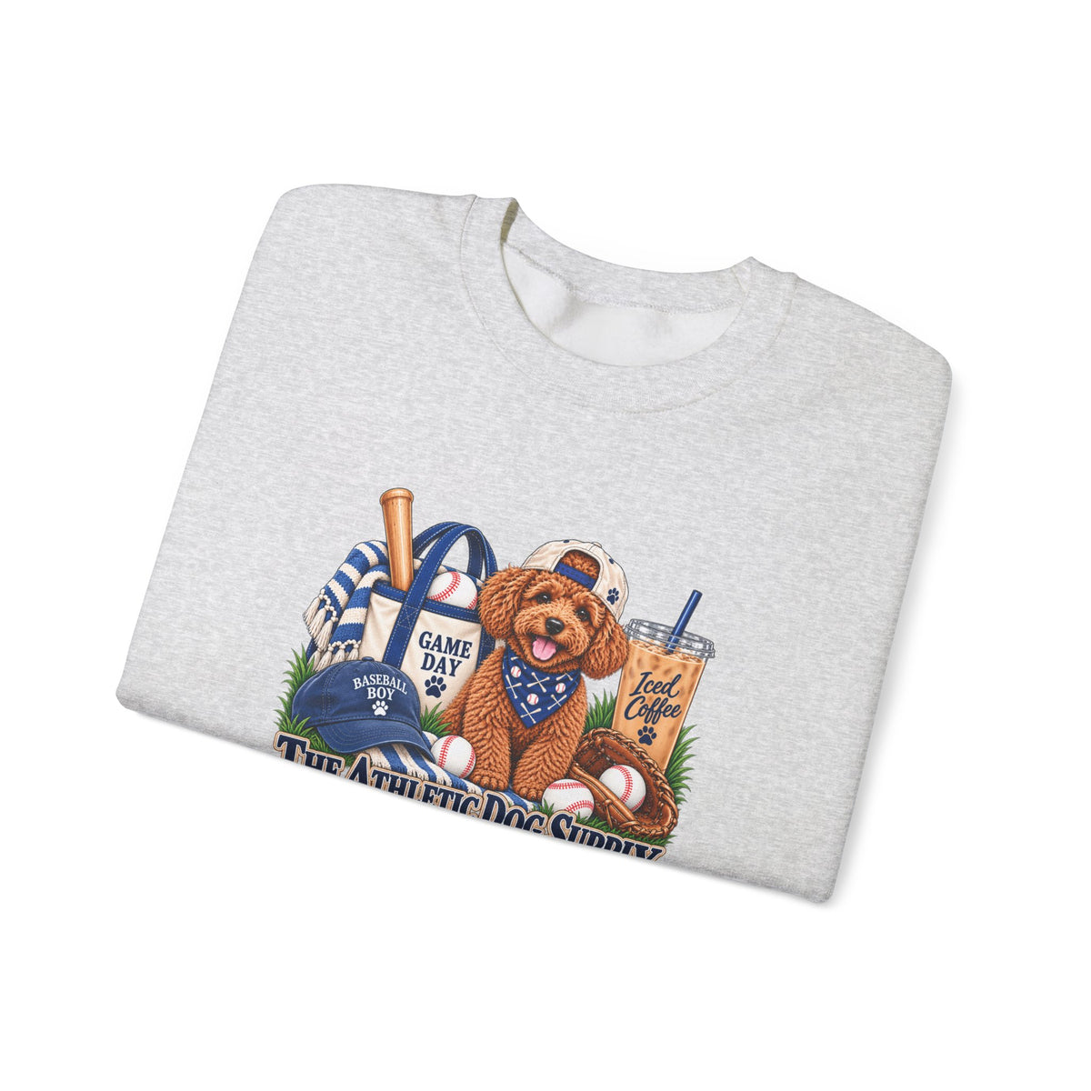Poodle Baseball Crewneck Sweatshirt