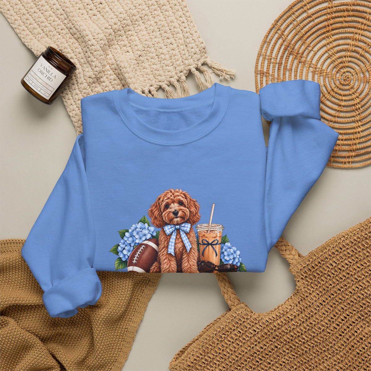 Dog Mom Football Crewneck Sweatshirt