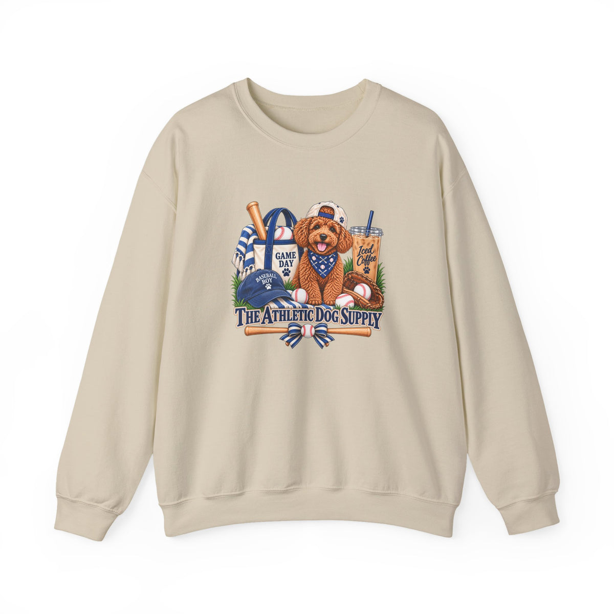 Poodle Baseball Crewneck Sweatshirt
