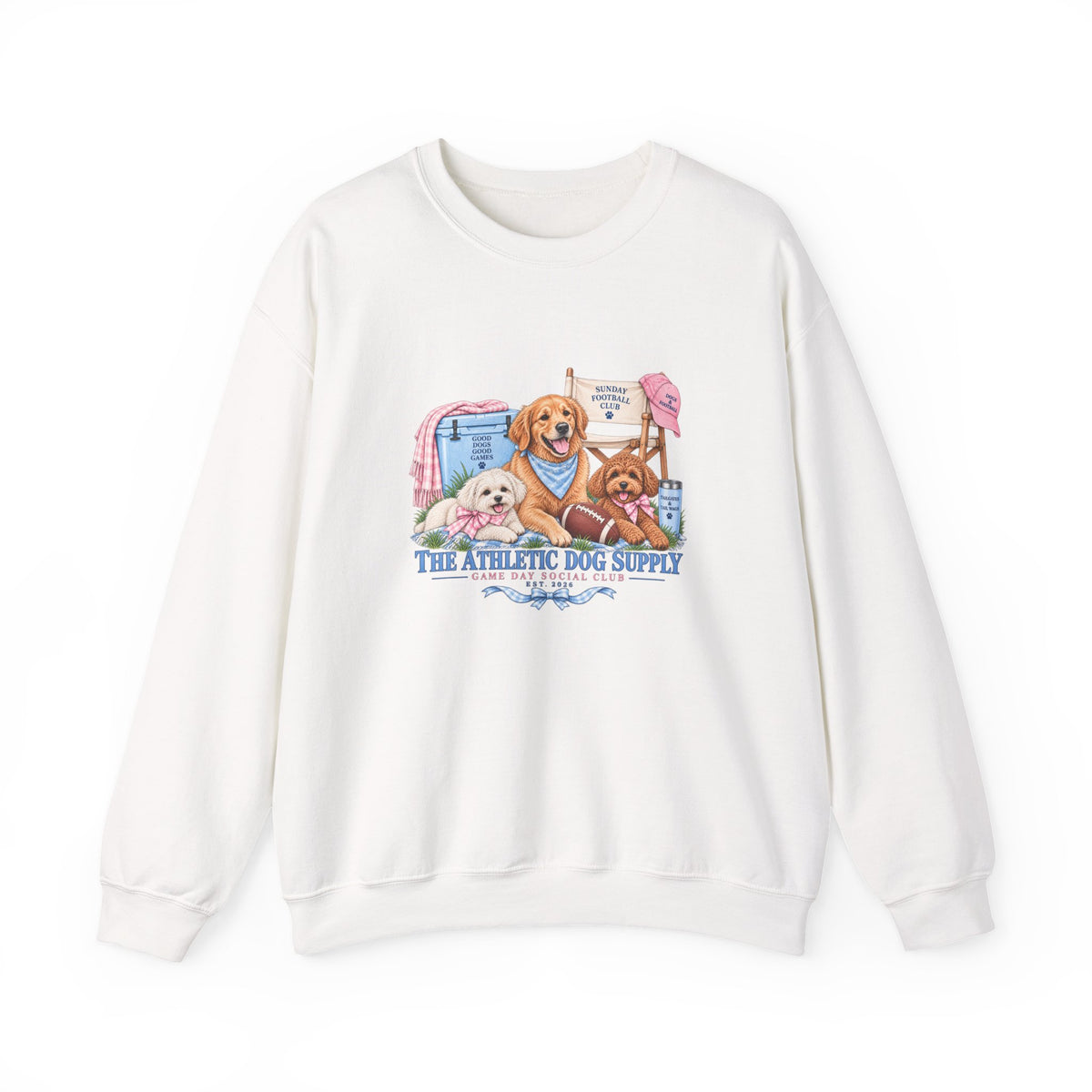 Dog Trio Football Crewneck Sweatshirt