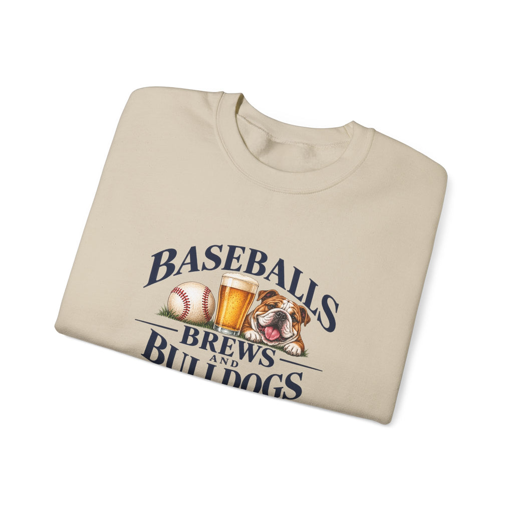 Baseballs, Brews & Bulldogs Crewneck Sweatshirt