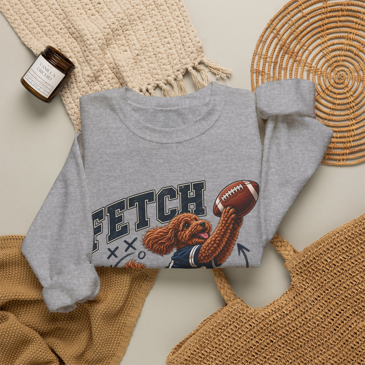 Fetch on Fourth Down Football Crewneck Sweatshirt