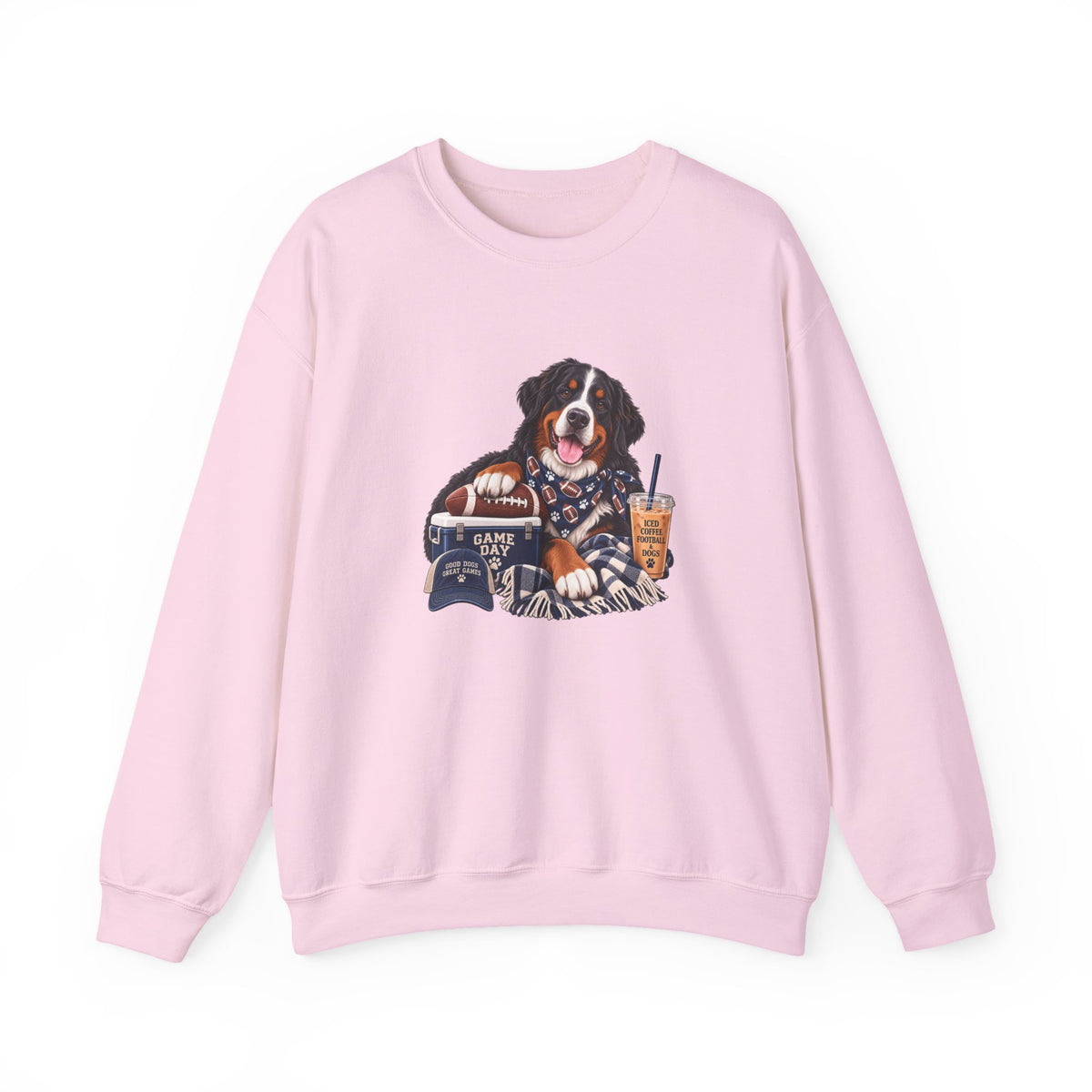 Bernese Mountain Dog Football Crewneck Sweatshirt
