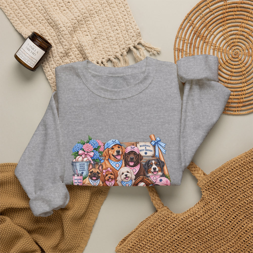 Dog Lover Baseball Crewneck Sweatshirt