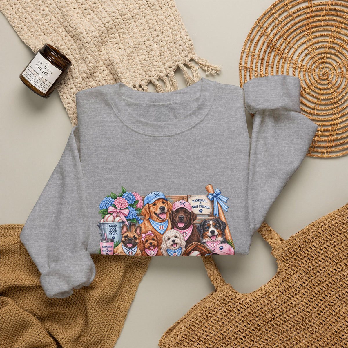 Dog Lover Baseball Crewneck Sweatshirt
