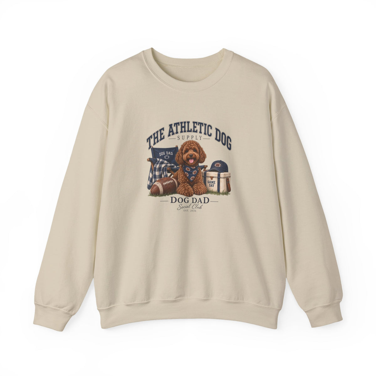 Dog Dad Football Crewneck Sweatshirt