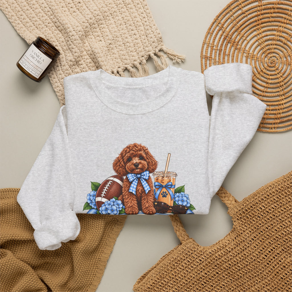 Dog Mom Football Crewneck Sweatshirt