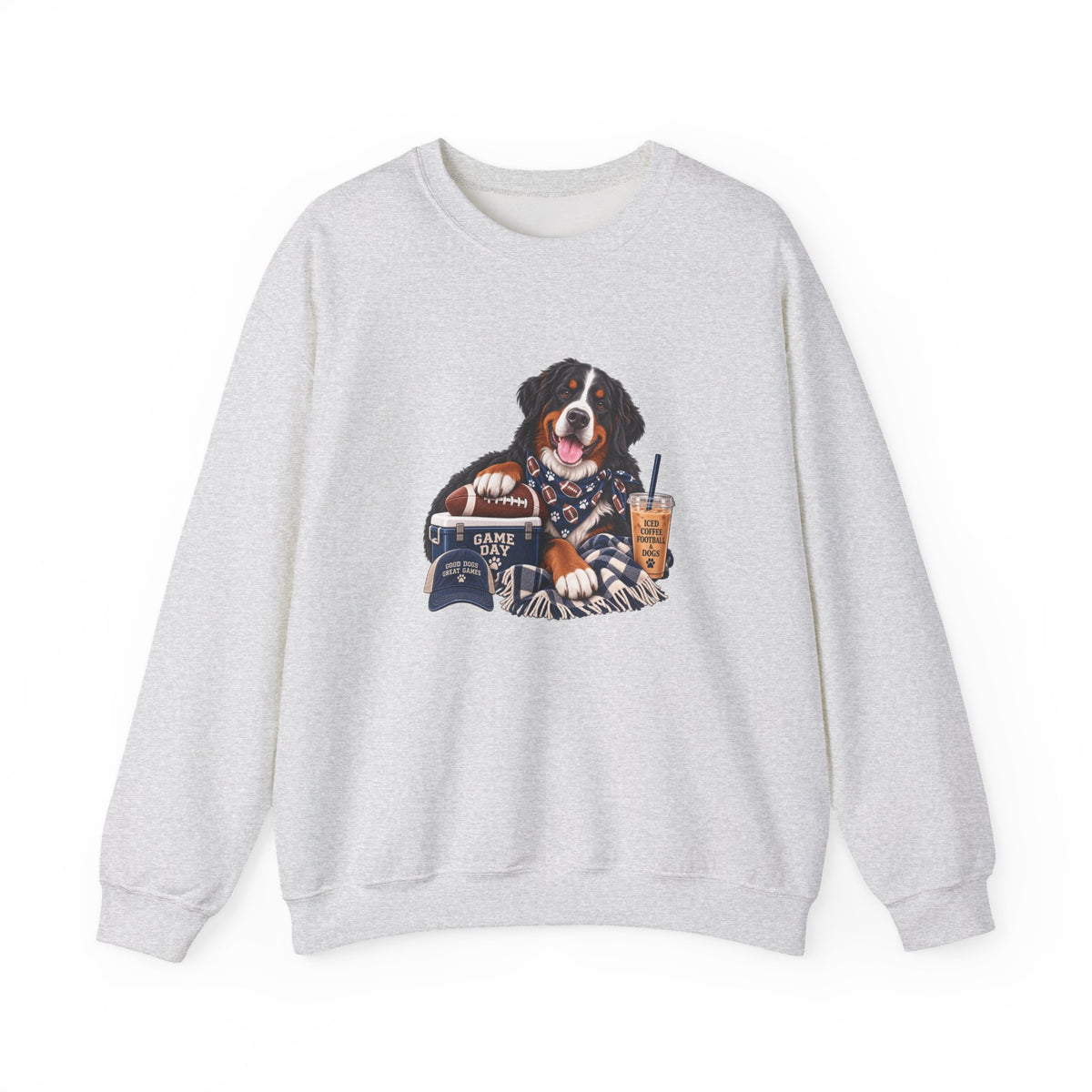 Bernese Mountain Dog Football Crewneck Sweatshirt