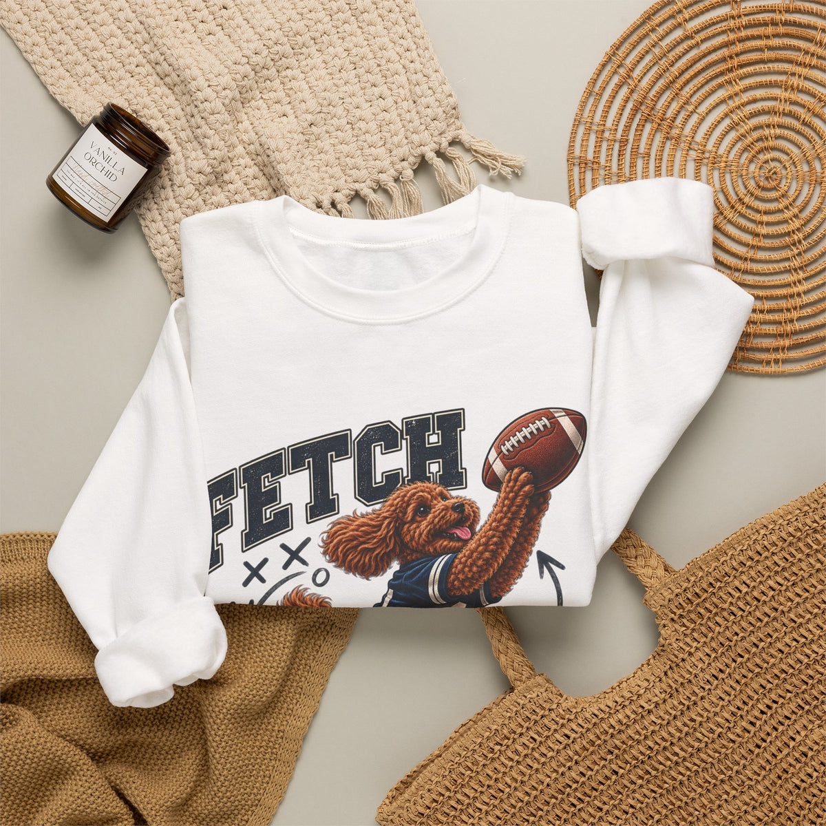 Fetch on Fourth Down Football Crewneck Sweatshirt