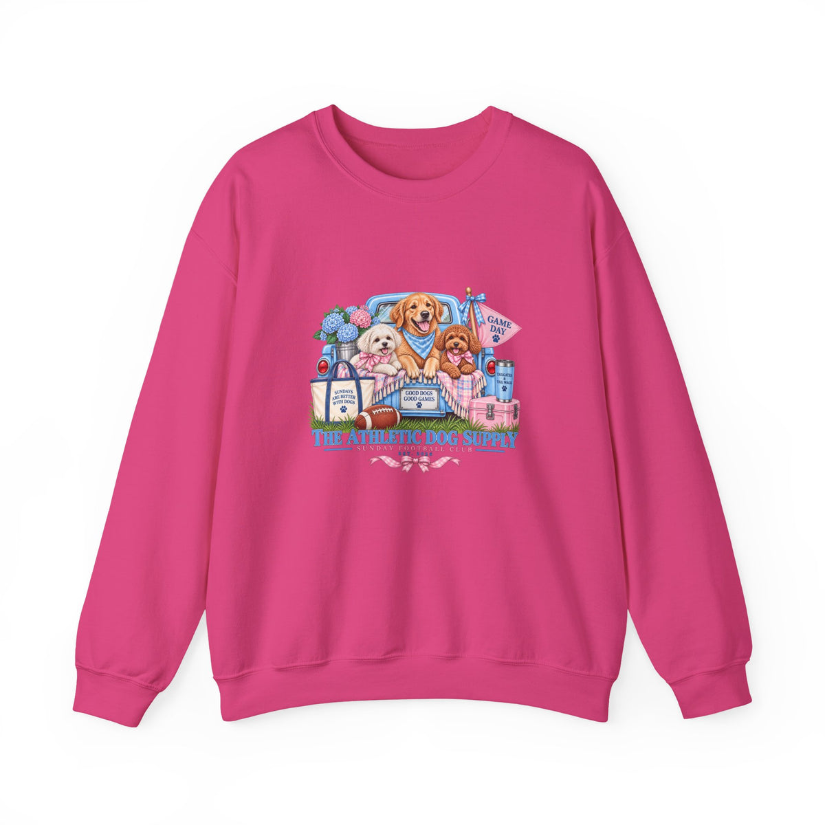 Dog Trio Football Crewneck Sweatshirt
