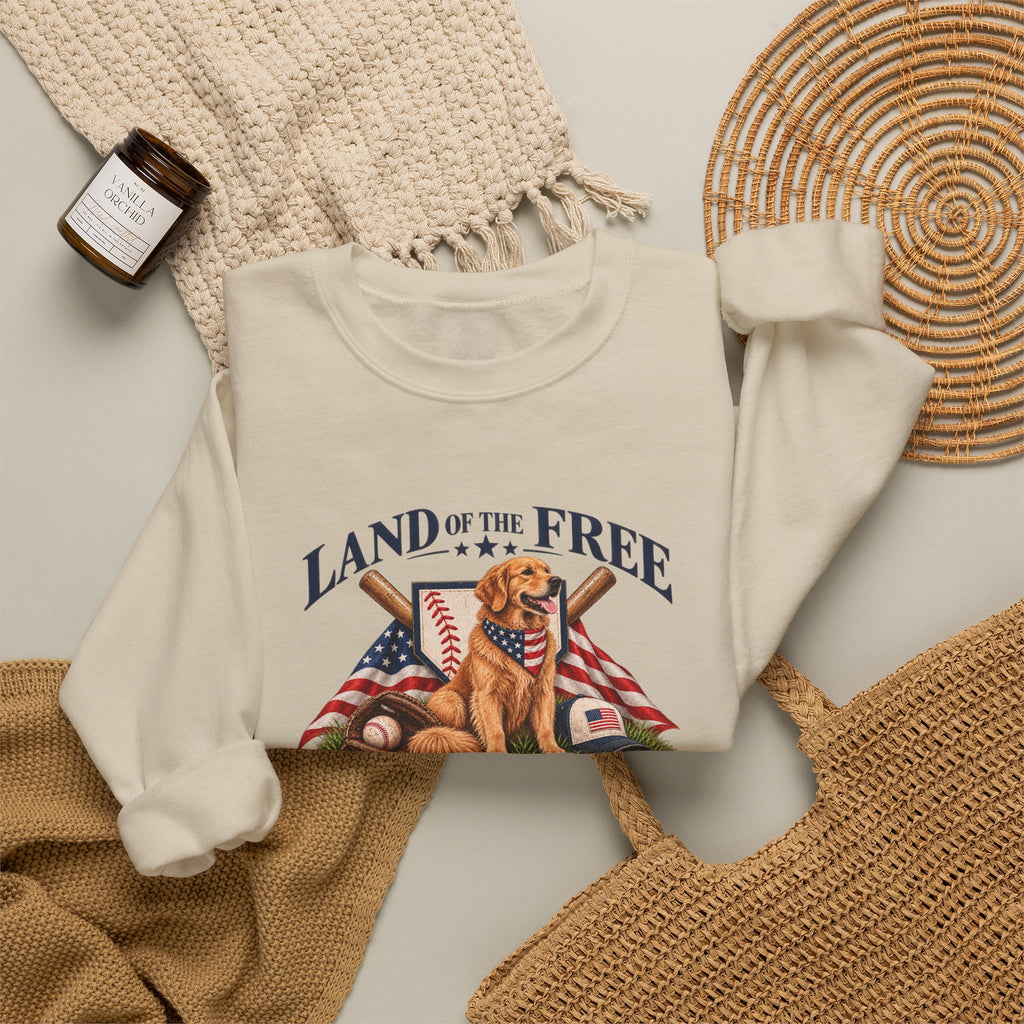 Land of the Free Home of the Dogs Crewneck Sweatshirt