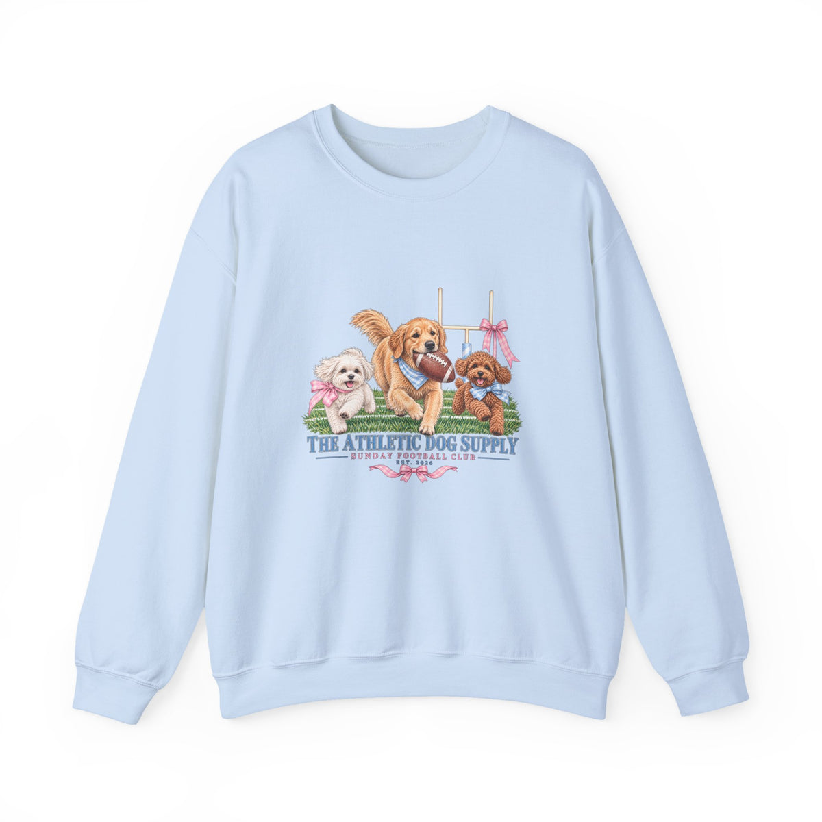 Puppy Trio Football Crewneck Sweatshirt