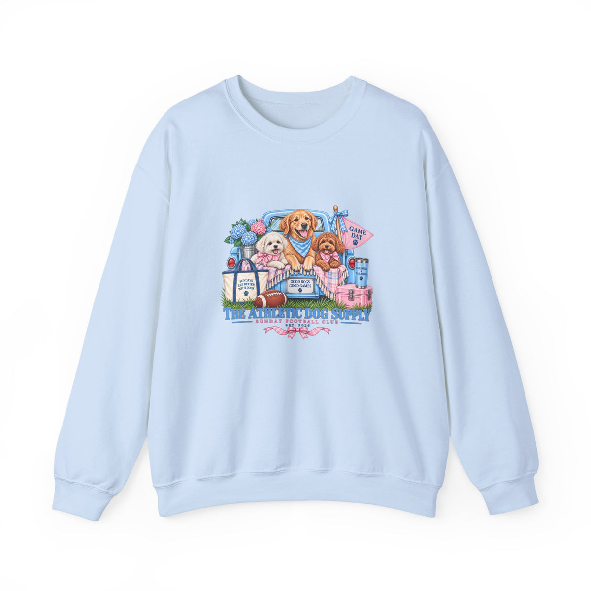Dog Trio Football Crewneck Sweatshirt