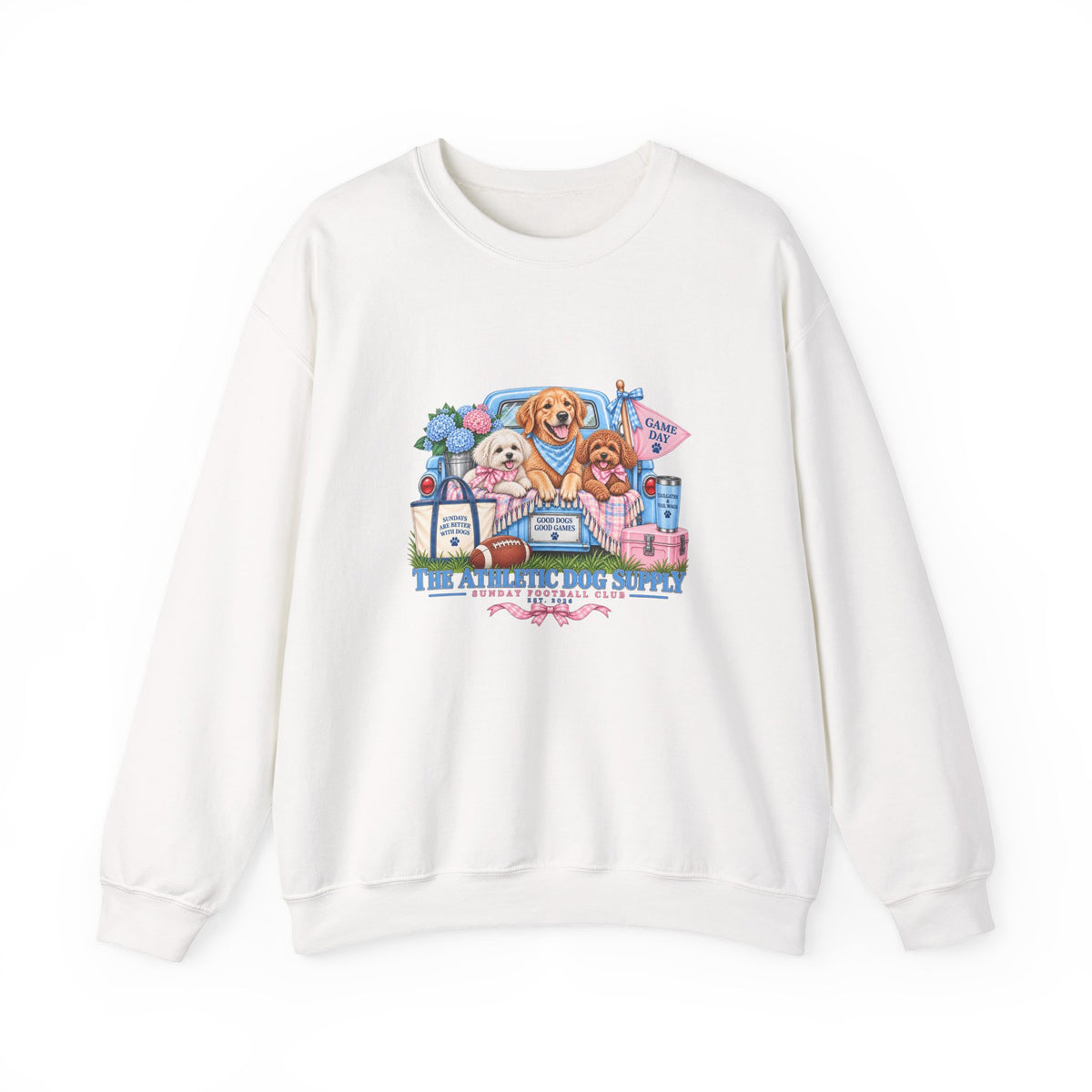 Dog Trio Football Crewneck Sweatshirt
