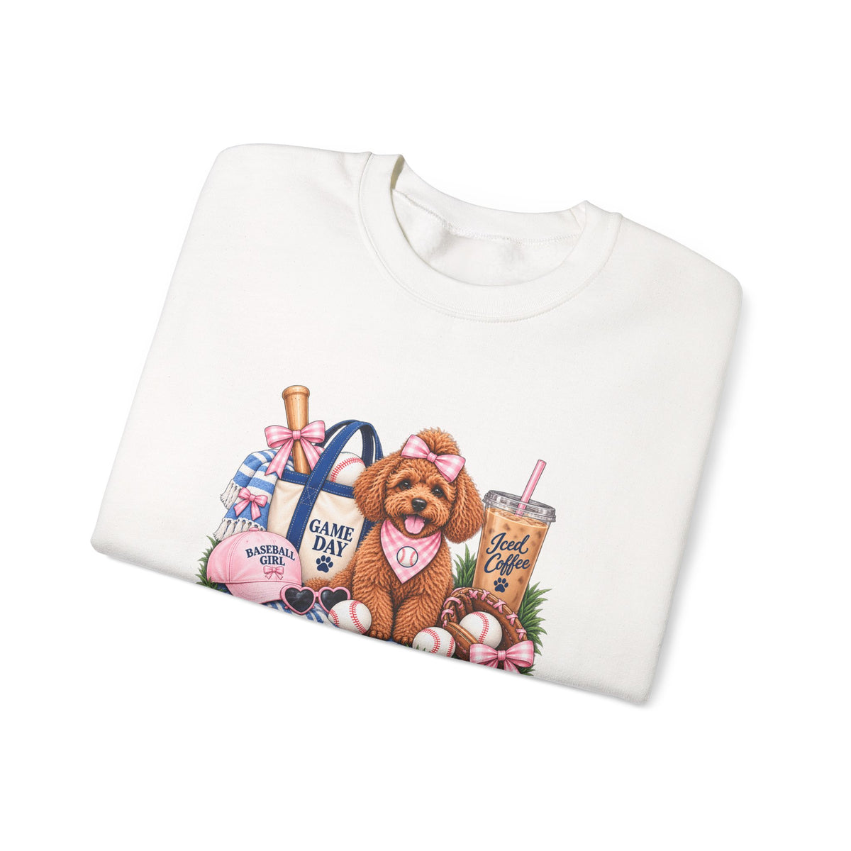 Poodle Baseball Crewneck Sweatshirt