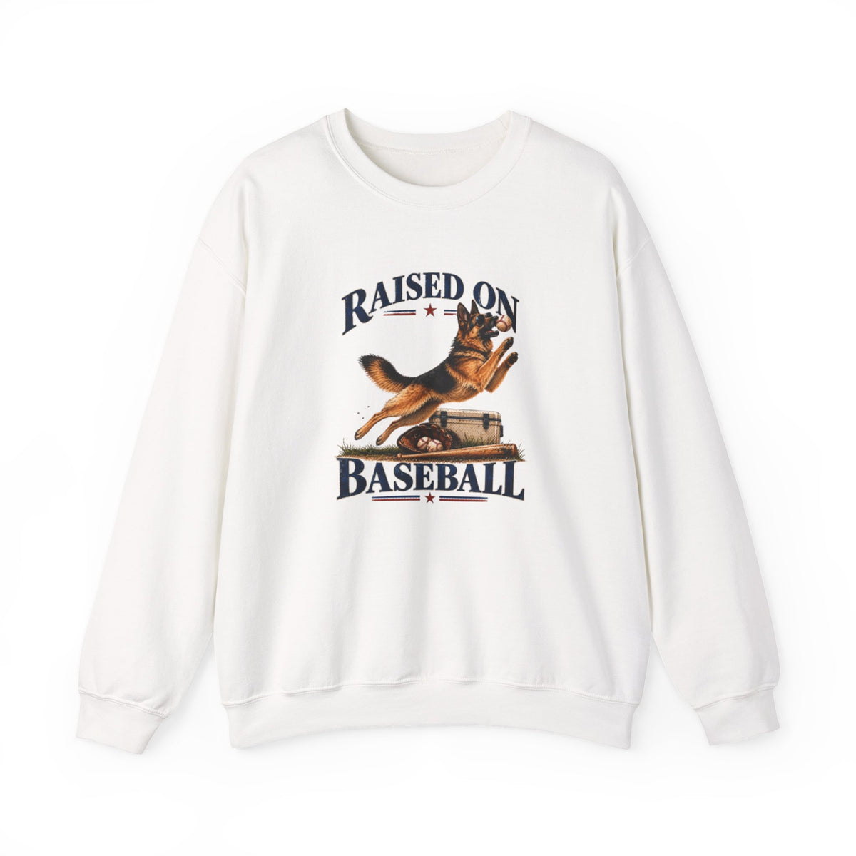 Raised on Baseball Football Crewneck Sweatshirt