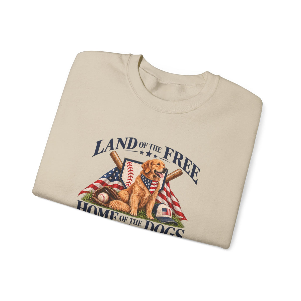 Land of the Free Home of the Dogs Crewneck Sweatshirt