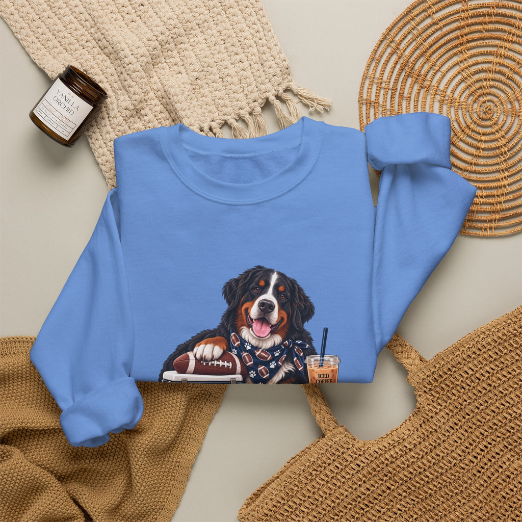Bernese Mountain Dog Football Crewneck Sweatshirt