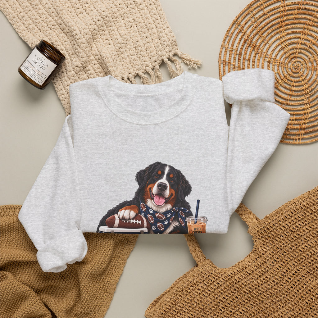 Bernese Mountain Dog Football Crewneck Sweatshirt