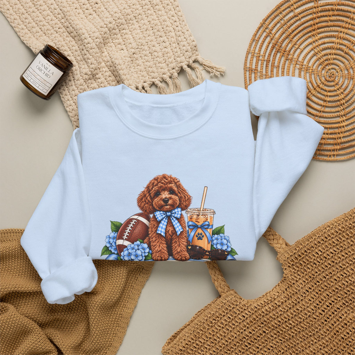 Dog Mom Football Crewneck Sweatshirt