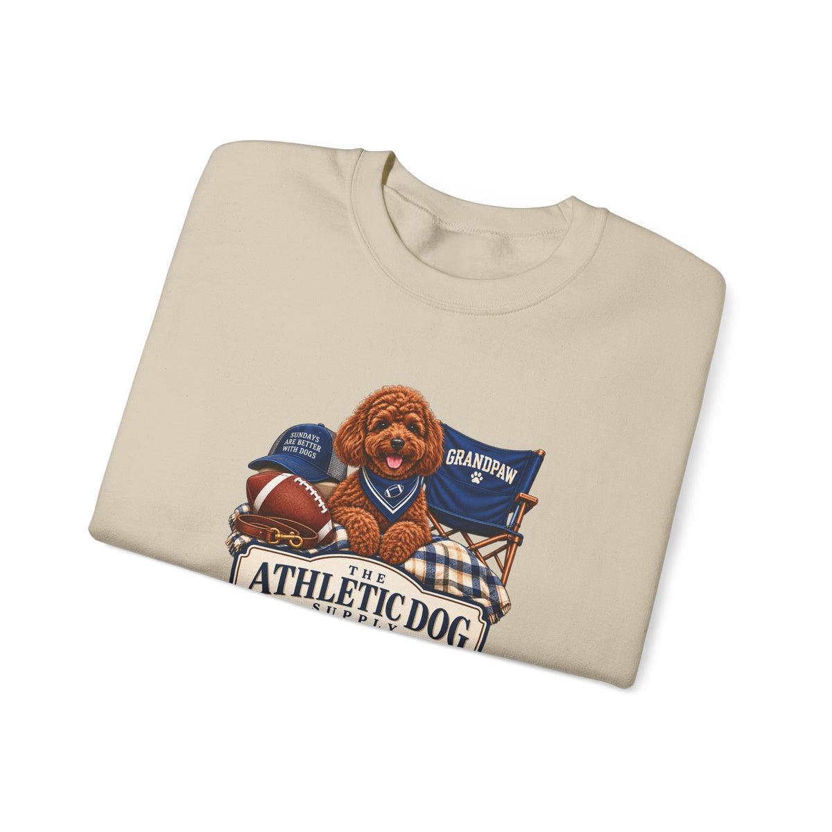 Dog Grandpa Football Crewneck Sweatshirt