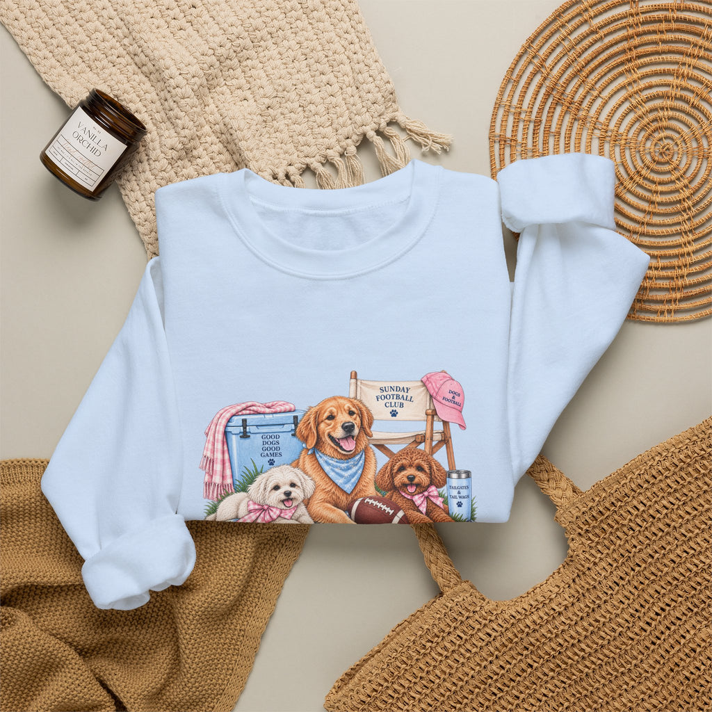 Dog Trio Football Crewneck Sweatshirt
