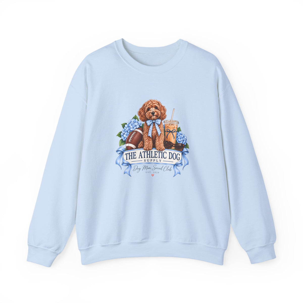 Dog Mom Football Crewneck Sweatshirt