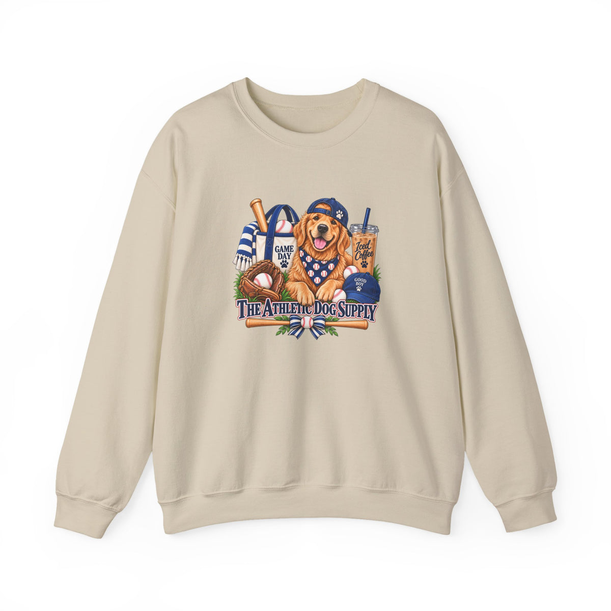 Golden Retriever Baseball Crewneck Sweatshirt