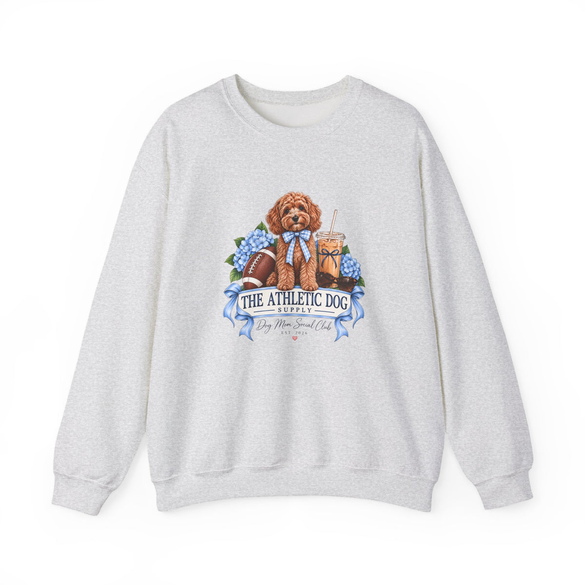 Dog Mom Football Crewneck Sweatshirt