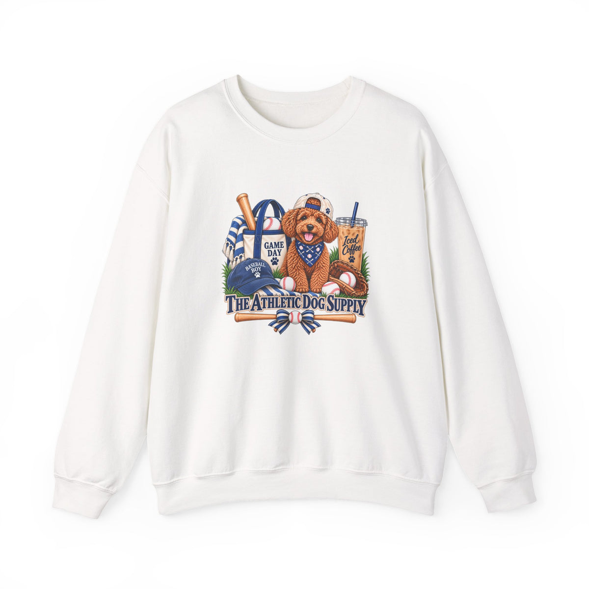 Poodle Baseball Crewneck Sweatshirt
