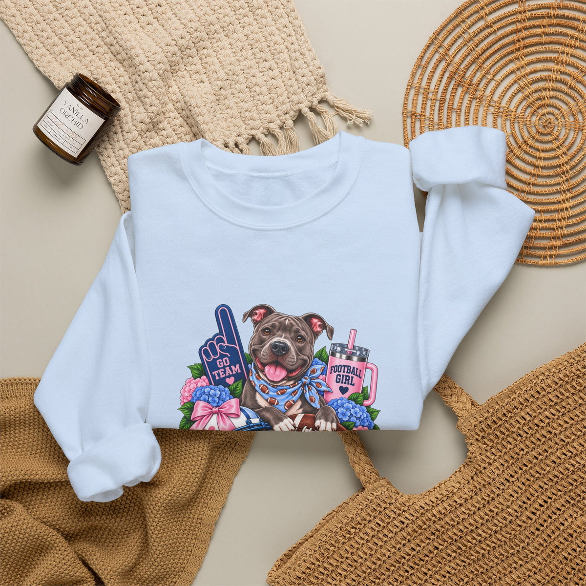 Pit Bull Football Crewneck Sweatshirt