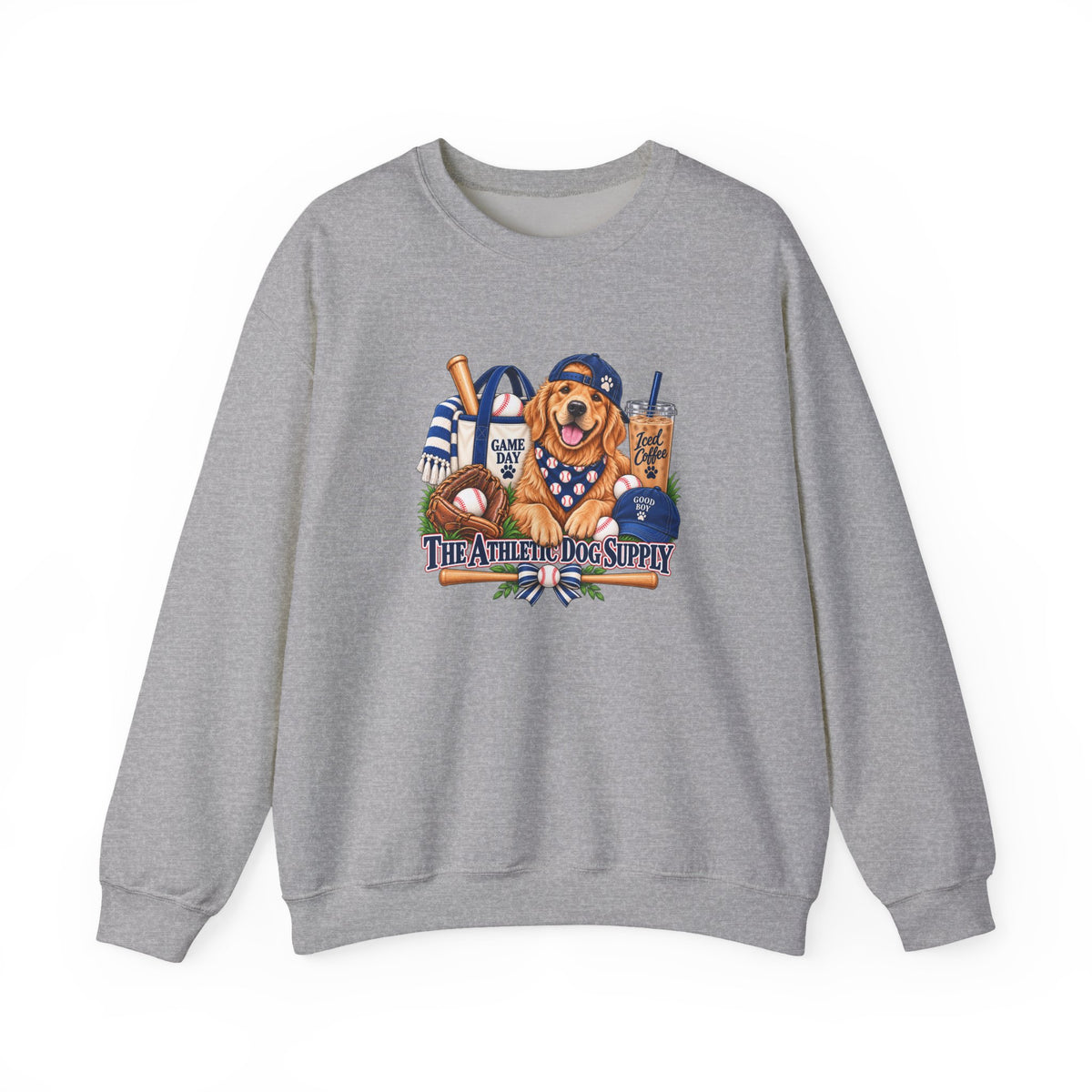 Golden Retriever Baseball Crewneck Sweatshirt