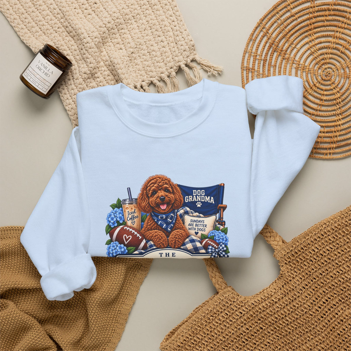 Dog Grandma Football Crewneck Sweatshirt