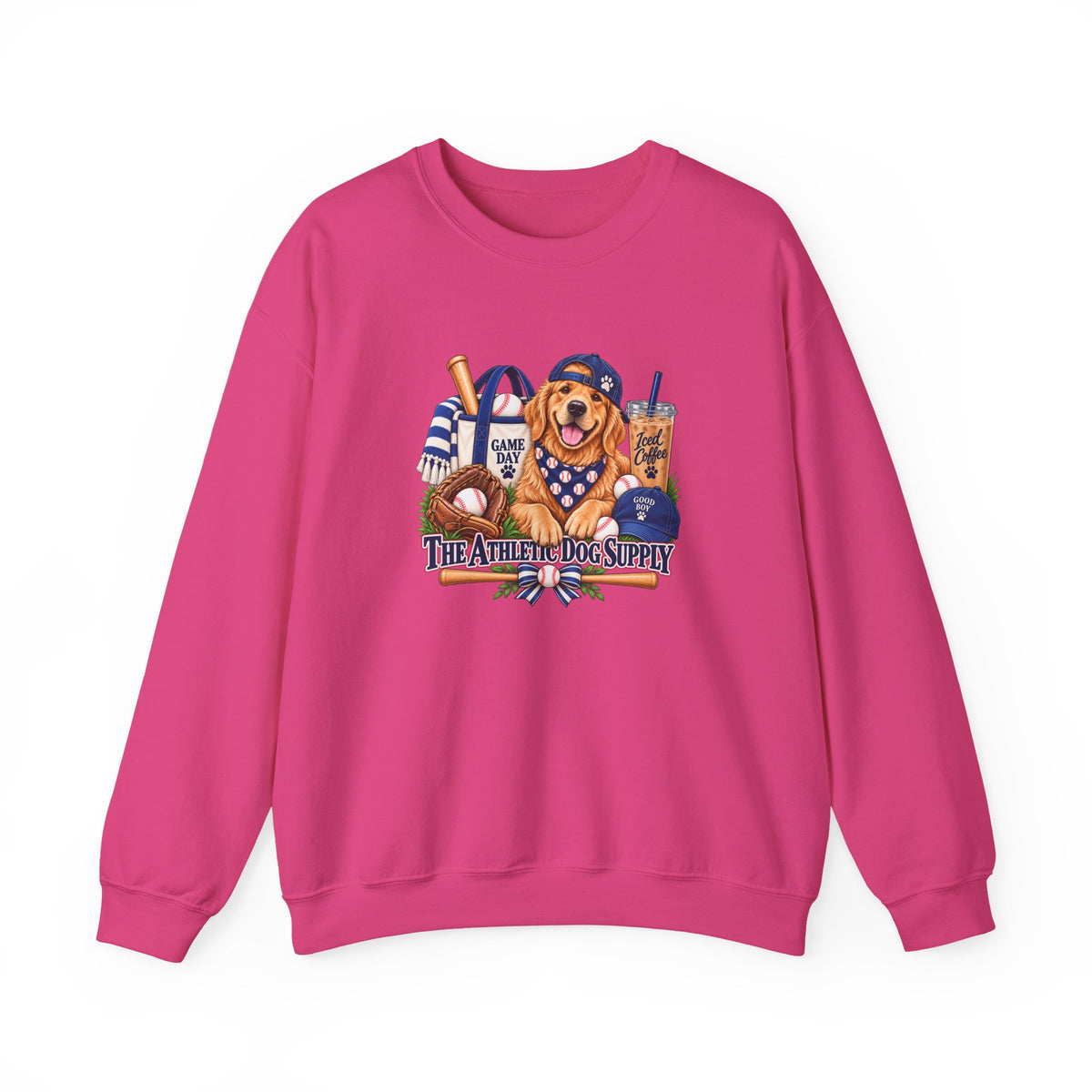 Golden Retriever Baseball Crewneck Sweatshirt