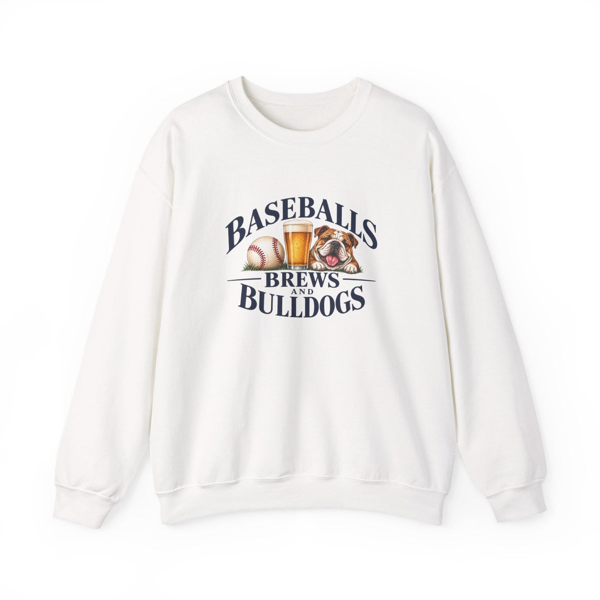 Baseballs, Brews & Bulldogs Crewneck Sweatshirt