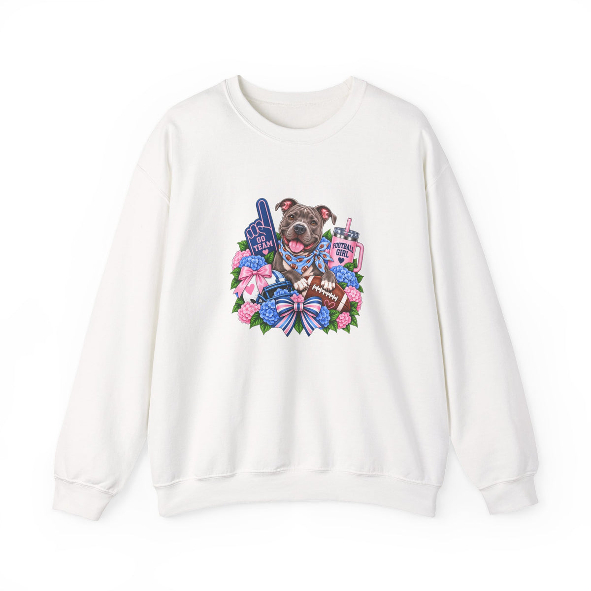 Pit Bull Football Crewneck Sweatshirt