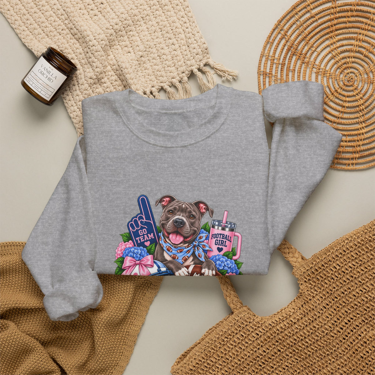 Pit Bull Football Crewneck Sweatshirt