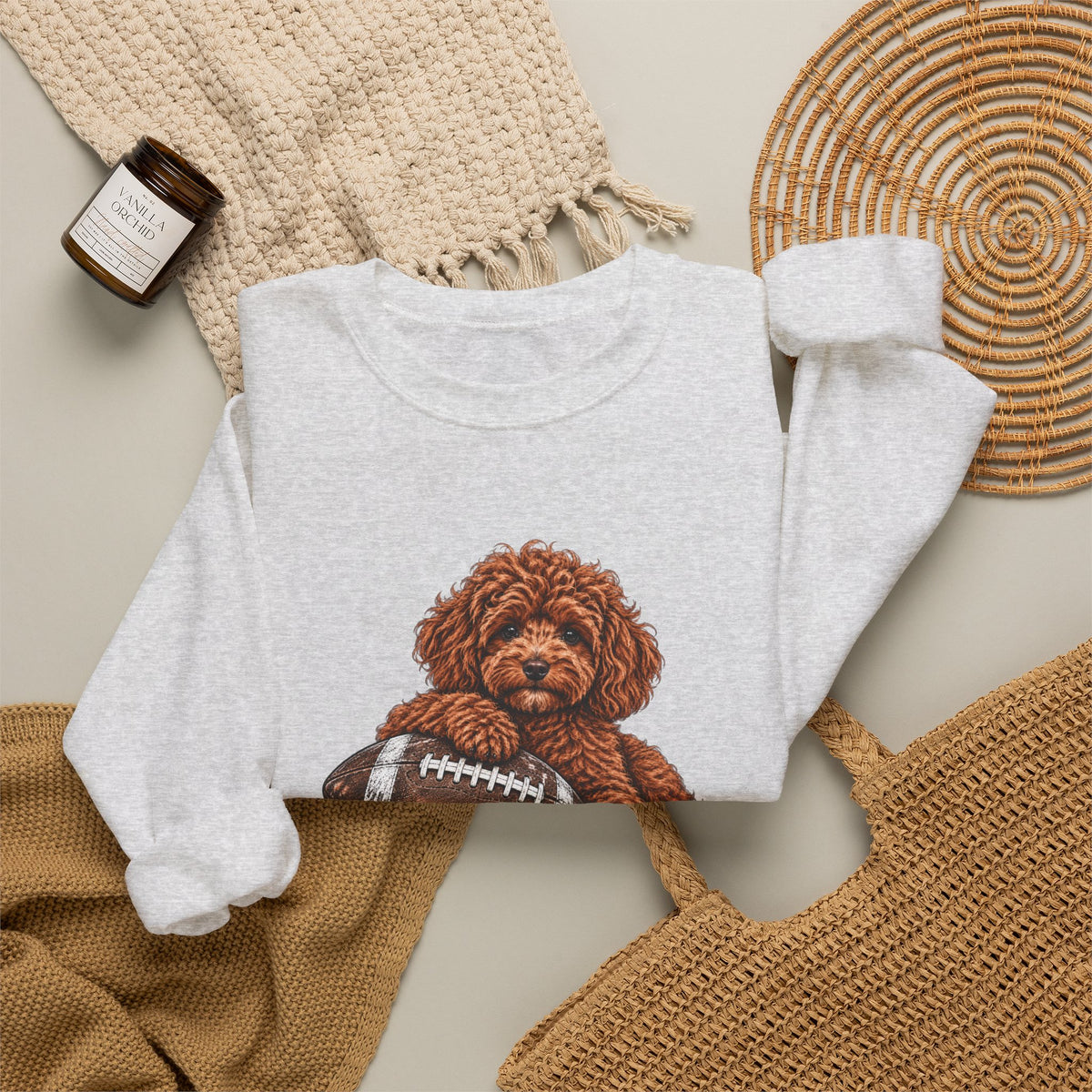 Poodle Football Crewneck Sweatshirt