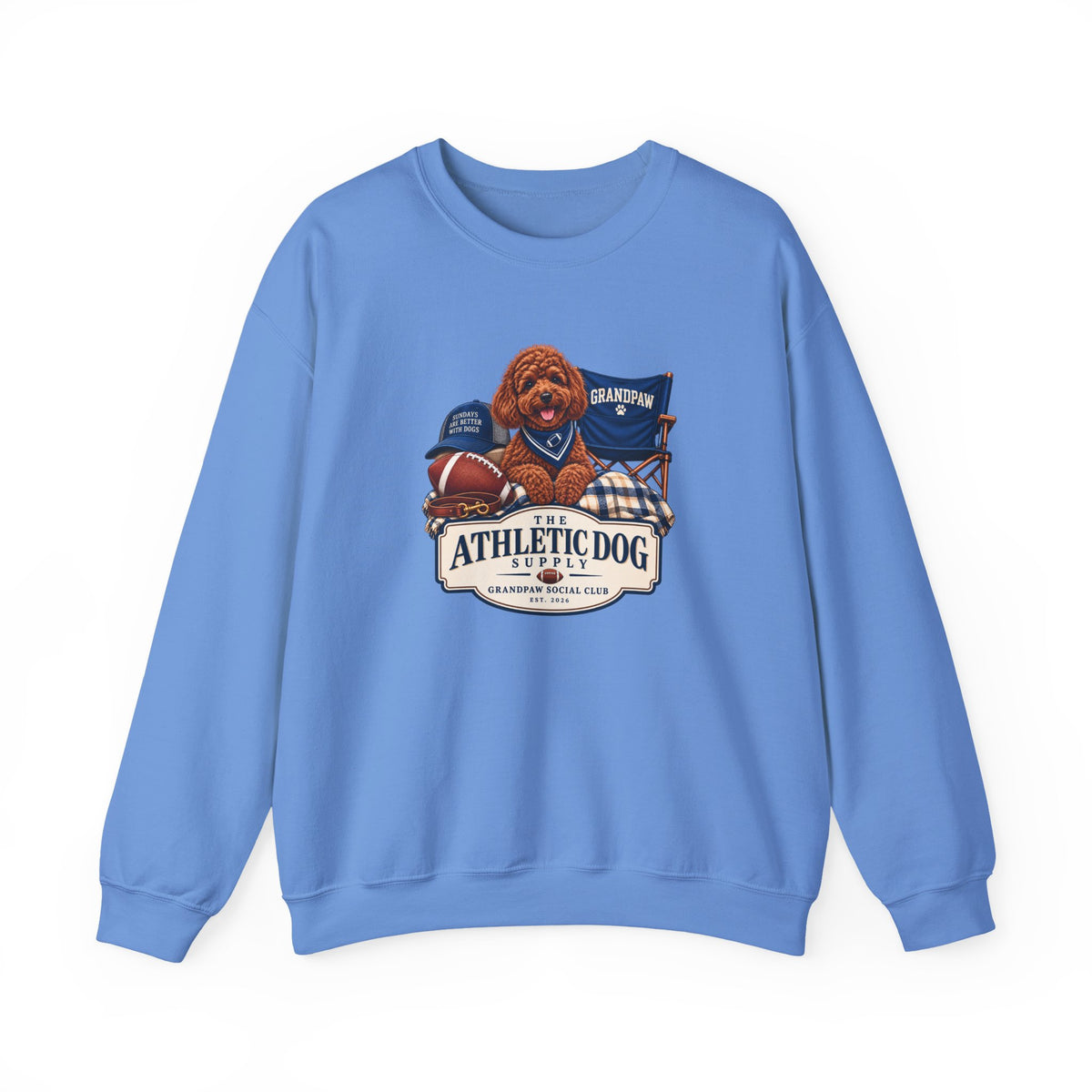 Dog Grandpa Football Crewneck Sweatshirt