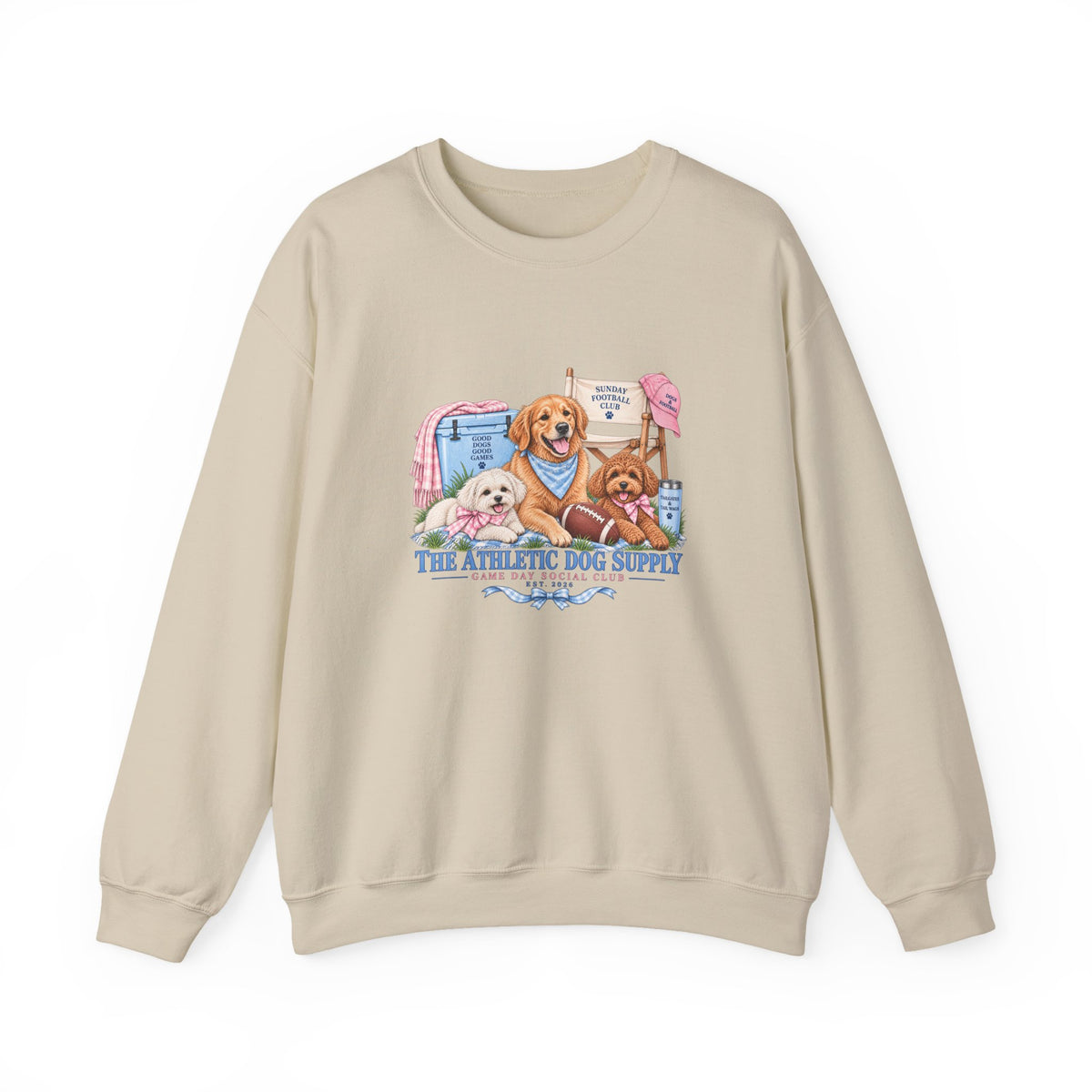 Dog Trio Football Crewneck Sweatshirt