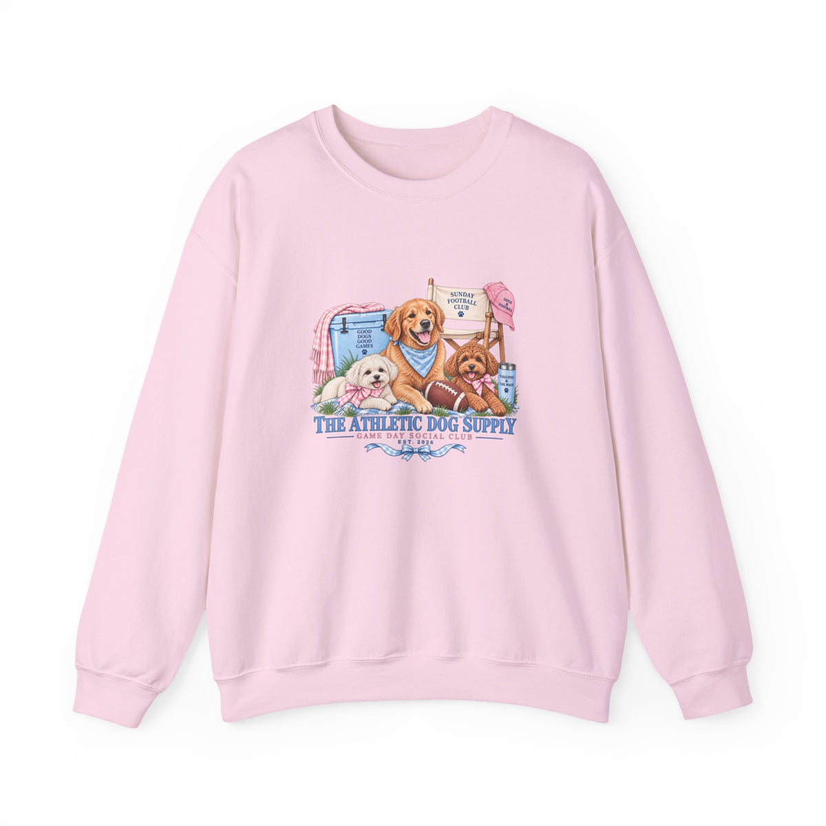 Dog Trio Football Crewneck Sweatshirt