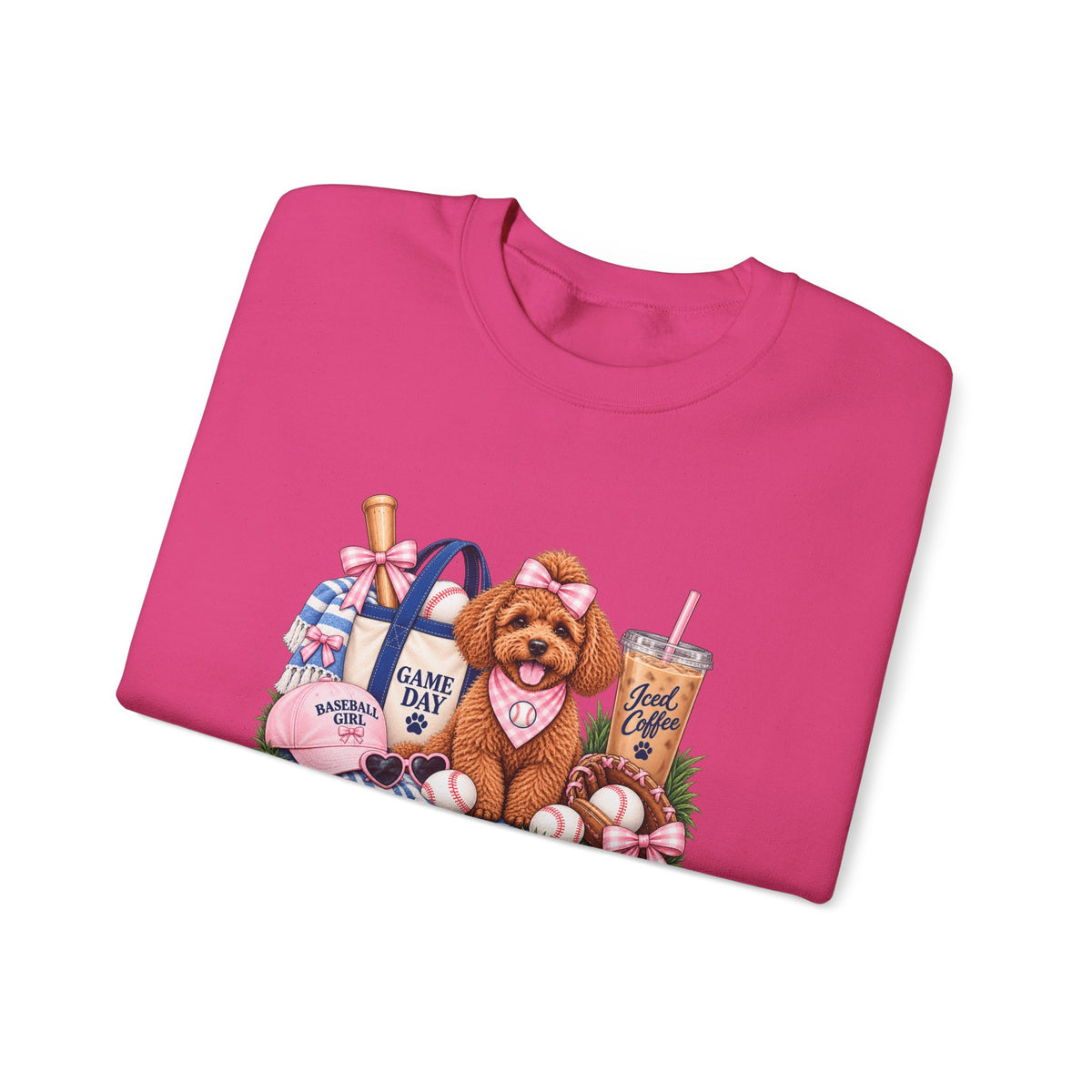 Poodle Baseball Crewneck Sweatshirt