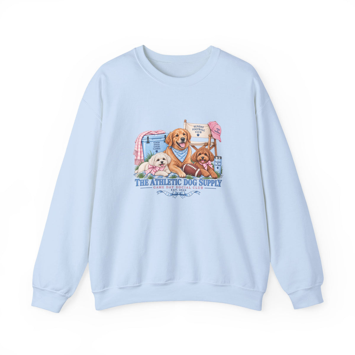 Dog Trio Football Crewneck Sweatshirt