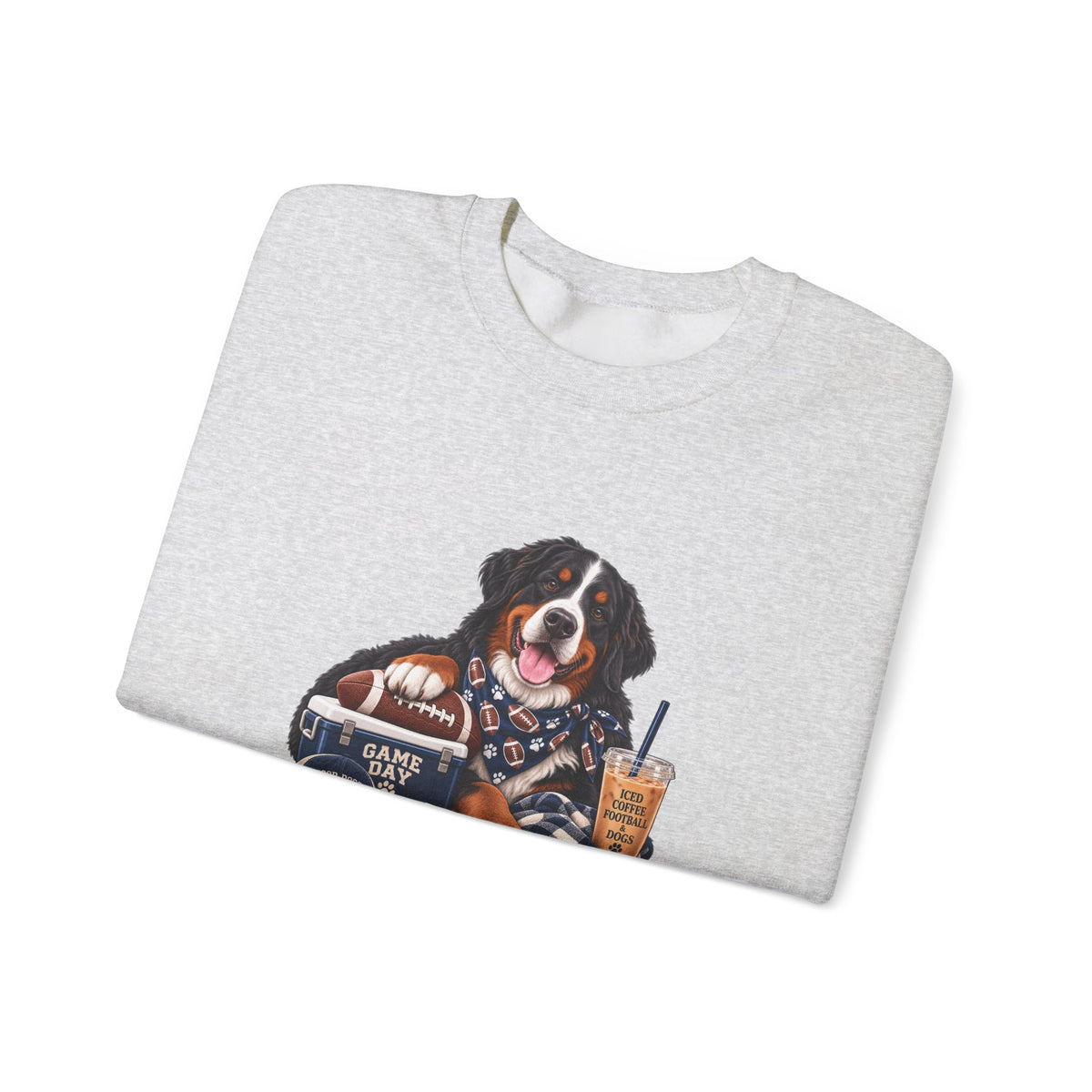 Bernese Mountain Dog Football Crewneck Sweatshirt