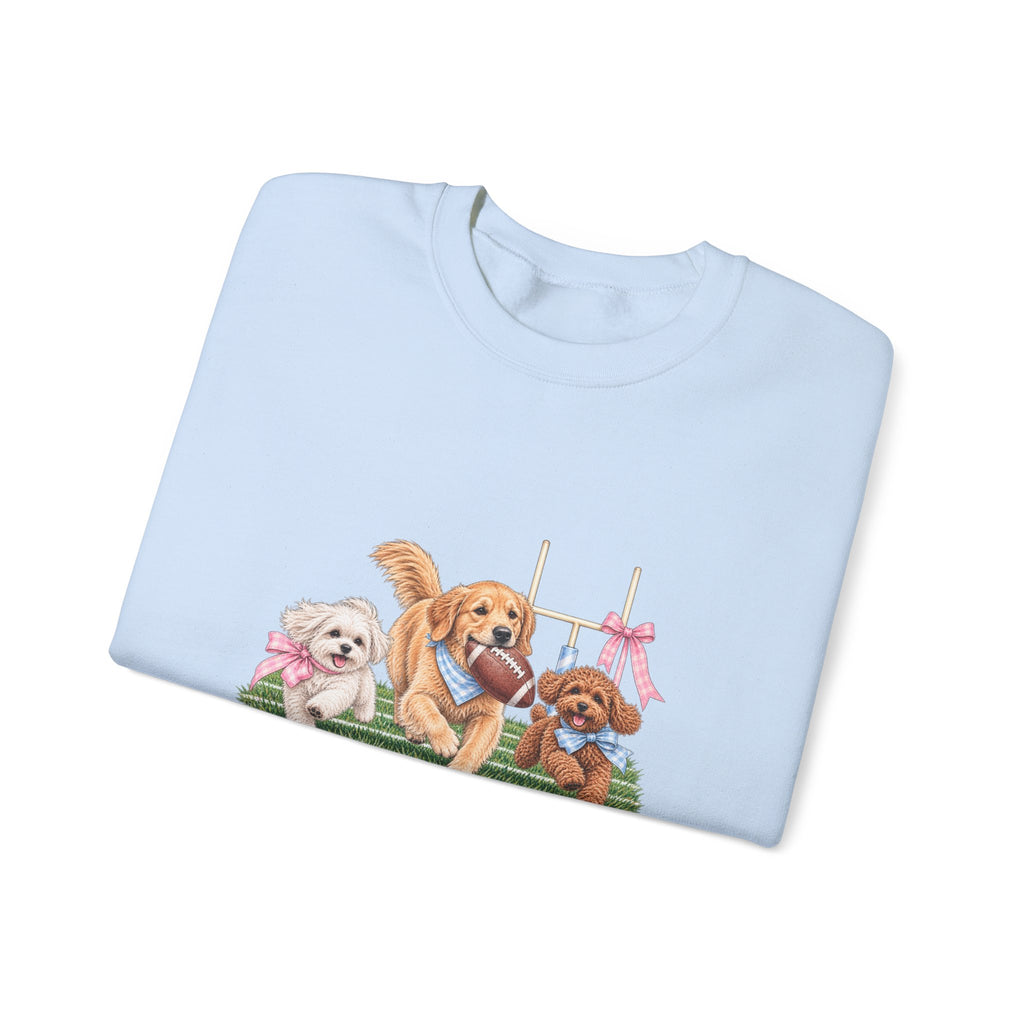 Puppy Trio Football Crewneck Sweatshirt
