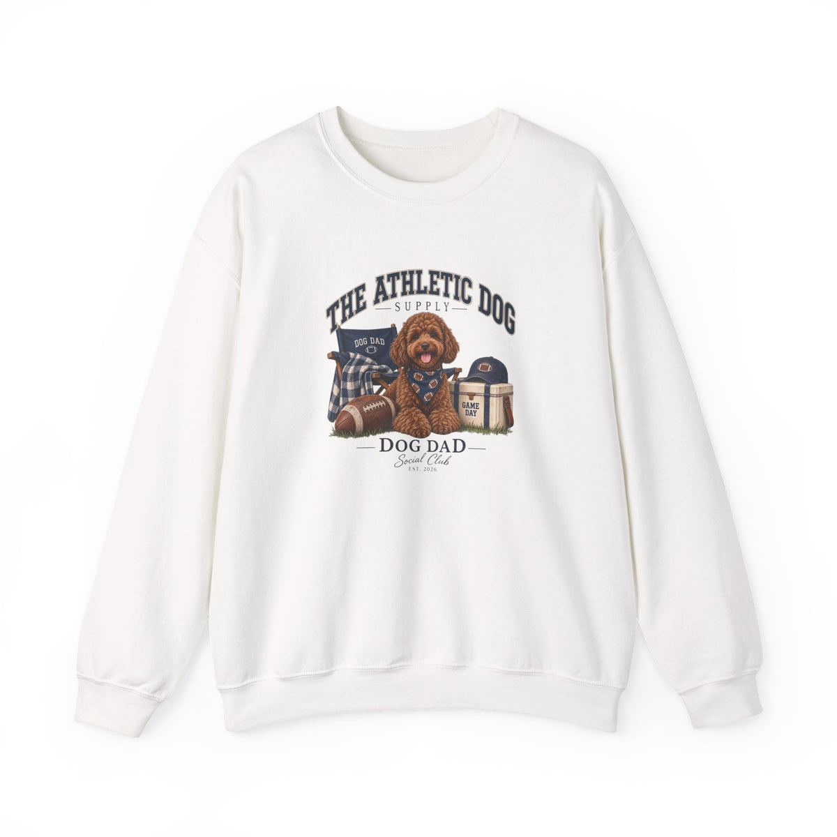 Dog Dad Football Crewneck Sweatshirt