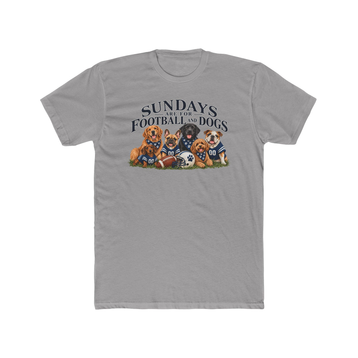 Sundays Are for Football and Dogs Graphic Tee — Crew Shirt